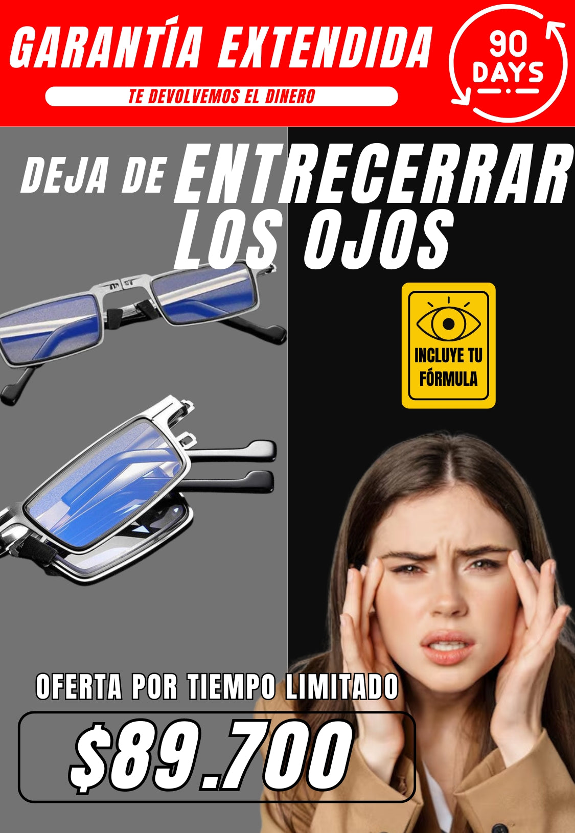 👓GAFAS ULTRALIGERAS PLEGABLES CON FILTRO DE LUZ AZUL + ESTUCHE + LÍQUIDO PARA LIMPIARLAS