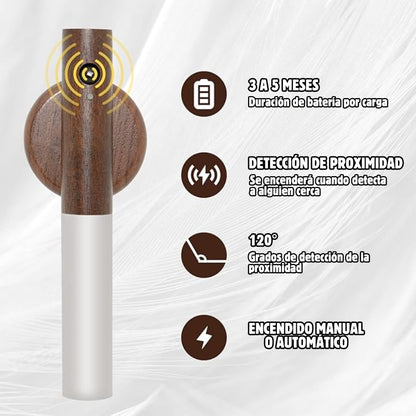 LÁMPARA LED MAGNÉTICA CON SENSOR DE MOVIMIENTO EN MADERA