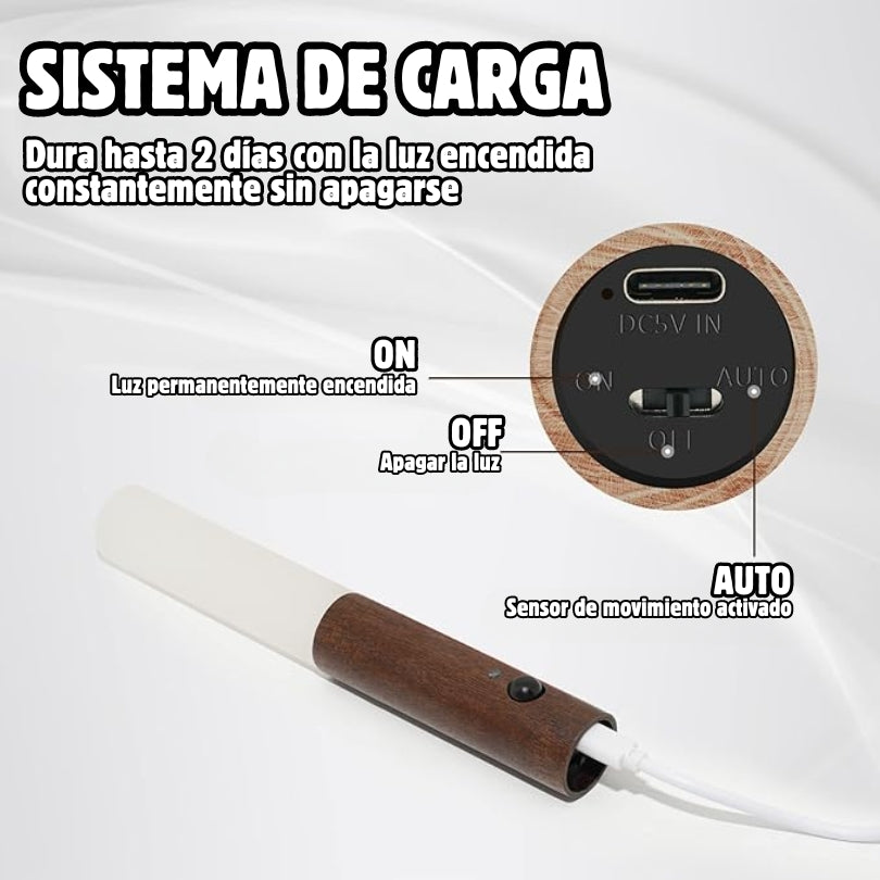 LÁMPARA LED MAGNÉTICA CON SENSOR DE MOVIMIENTO EN MADERA