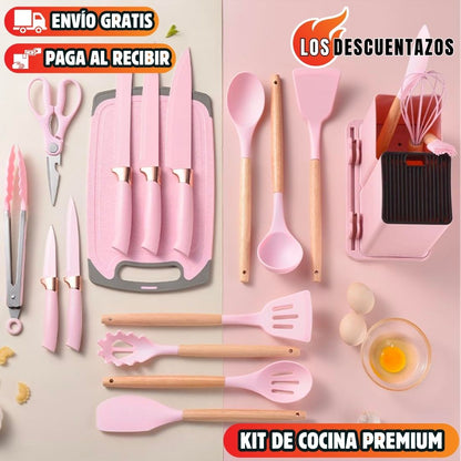 KIT DE COCINA 19 PIEZAS DE SILICONA PREMIUM