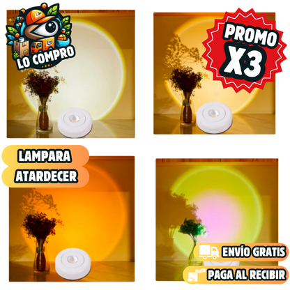 PROMO X 3 🎁 - LÁMPARA ATARDECER ADESIVA 3 COLORES