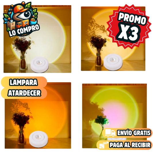 PROMO X 3 🎁 - LÁMPARA ATARDECER ADESIVA 3 COLORES